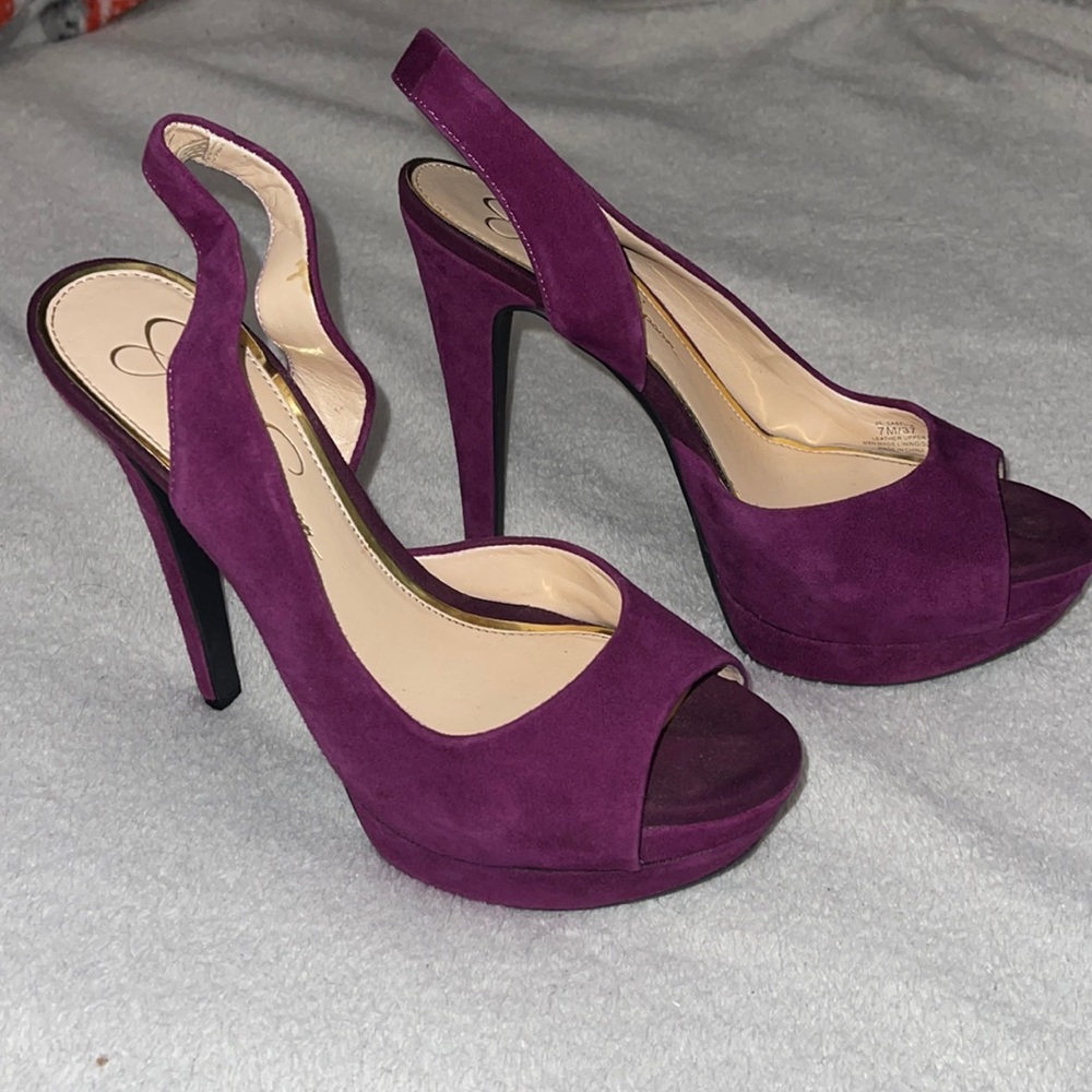 Jessica Simpson Sabella Slingback Heels Purple Sz 7